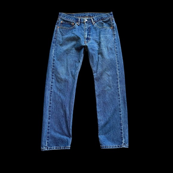 Levi's Other - Levis 505 Regular Fit Straight Leg Jeans Medium Wash Blue Mens 34x30